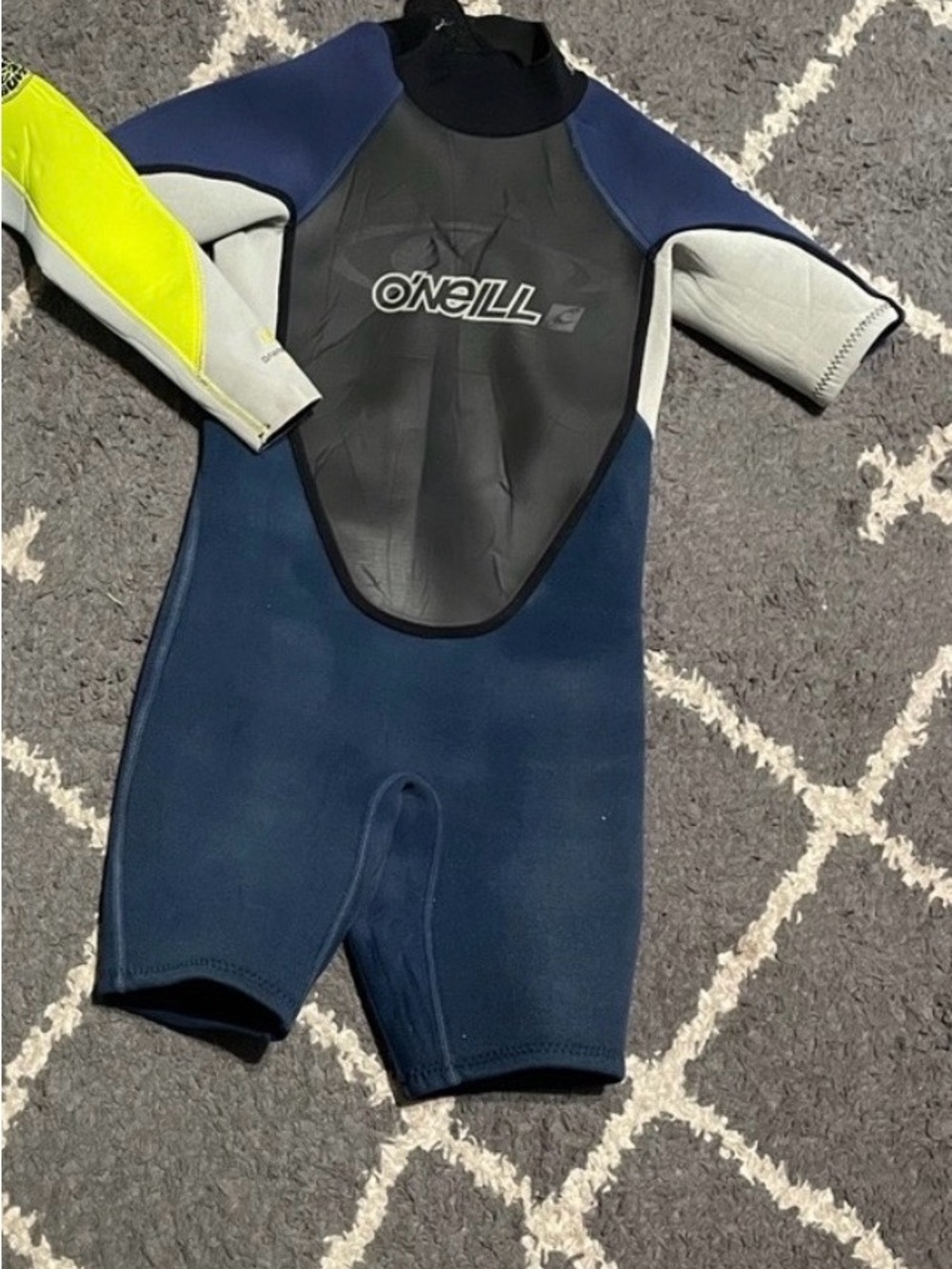 O'Neill Shorty Wetsuit - Navy with Neon Yellow Accent size 6